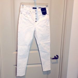 New with Tag Banana Republic high rise Skinny white jeans womens size 29 petite